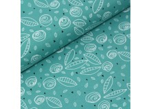 Biojersey - Vintage Roses türkis